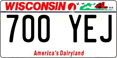 WI license plate 700YEJ