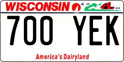 WI license plate 700YEK