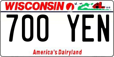 WI license plate 700YEN