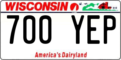 WI license plate 700YEP
