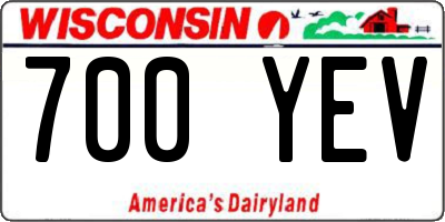 WI license plate 700YEV