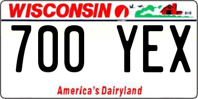 WI license plate 700YEX