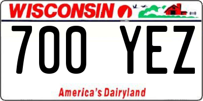 WI license plate 700YEZ