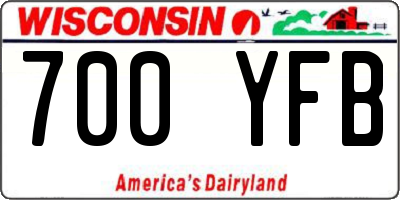 WI license plate 700YFB