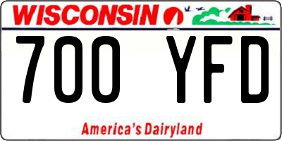 WI license plate 700YFD