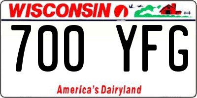 WI license plate 700YFG