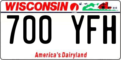 WI license plate 700YFH