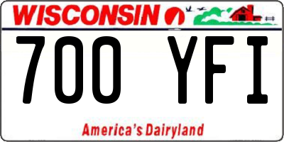 WI license plate 700YFI