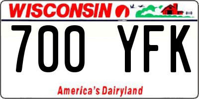 WI license plate 700YFK