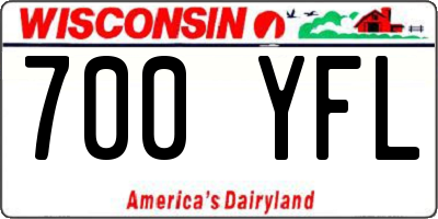 WI license plate 700YFL