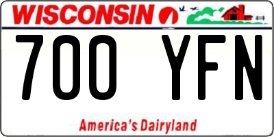 WI license plate 700YFN