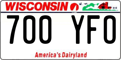 WI license plate 700YFO