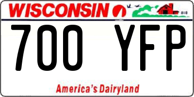 WI license plate 700YFP