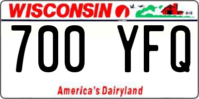 WI license plate 700YFQ