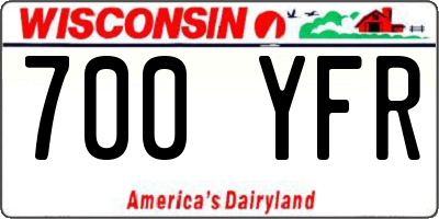 WI license plate 700YFR