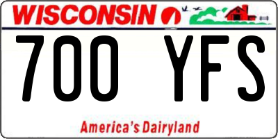 WI license plate 700YFS