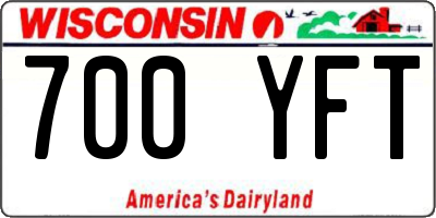 WI license plate 700YFT