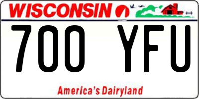 WI license plate 700YFU
