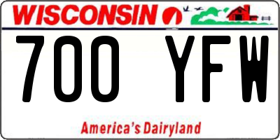 WI license plate 700YFW