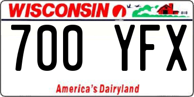 WI license plate 700YFX