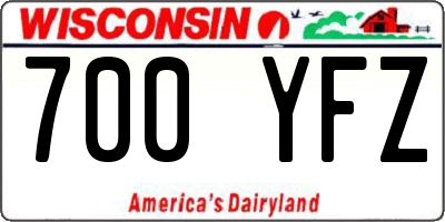 WI license plate 700YFZ
