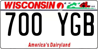 WI license plate 700YGB