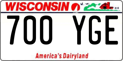 WI license plate 700YGE
