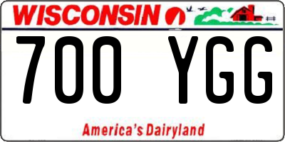 WI license plate 700YGG