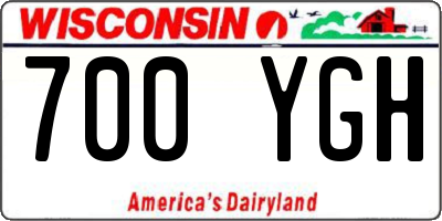 WI license plate 700YGH