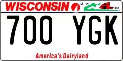 WI license plate 700YGK