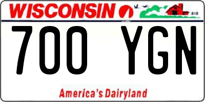 WI license plate 700YGN