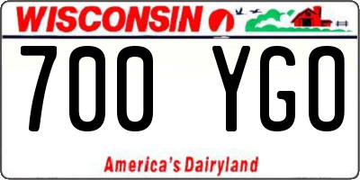 WI license plate 700YGO