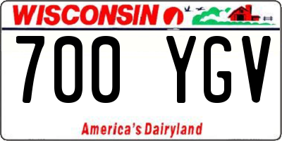 WI license plate 700YGV