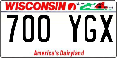 WI license plate 700YGX