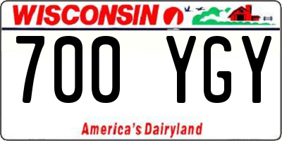 WI license plate 700YGY