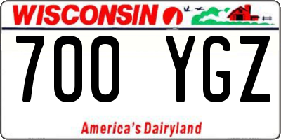 WI license plate 700YGZ