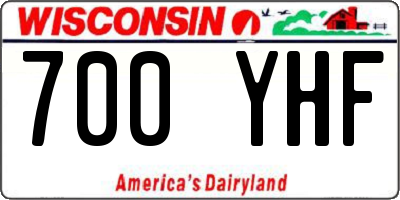 WI license plate 700YHF