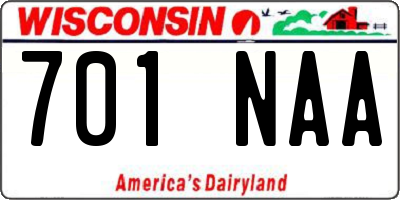 WI license plate 701NAA