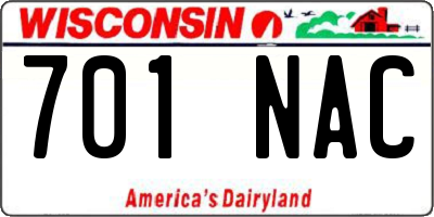 WI license plate 701NAC