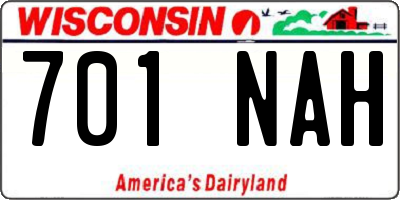 WI license plate 701NAH