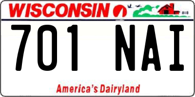 WI license plate 701NAI