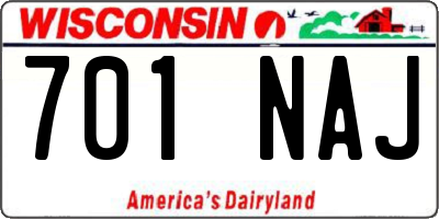 WI license plate 701NAJ