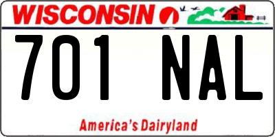 WI license plate 701NAL