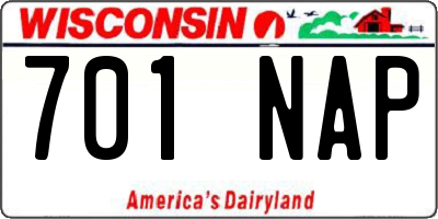 WI license plate 701NAP