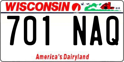 WI license plate 701NAQ