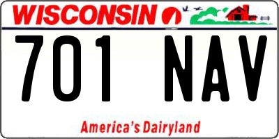 WI license plate 701NAV