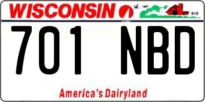 WI license plate 701NBD