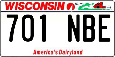 WI license plate 701NBE