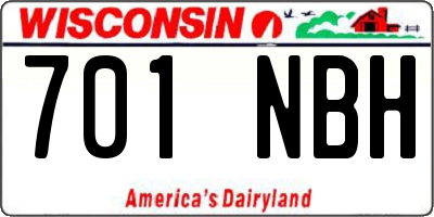 WI license plate 701NBH