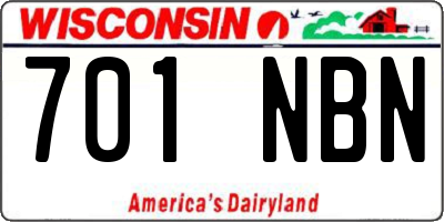 WI license plate 701NBN